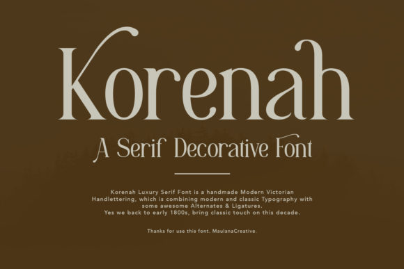 Korenah Font: A Serif Typeface for Stylish Craft Projects